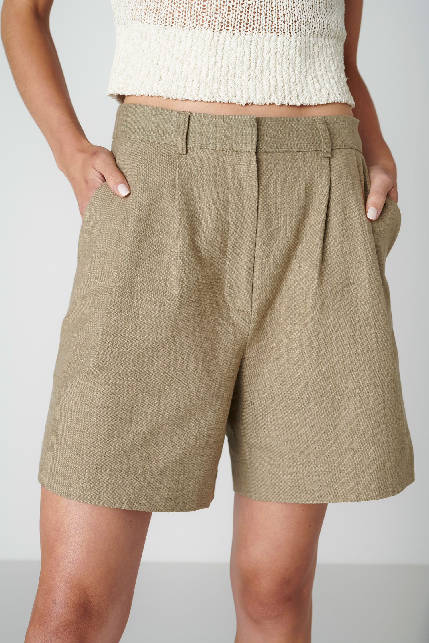 Floria Collective womens vegan Shorts BiÃ¨l Sagegreen