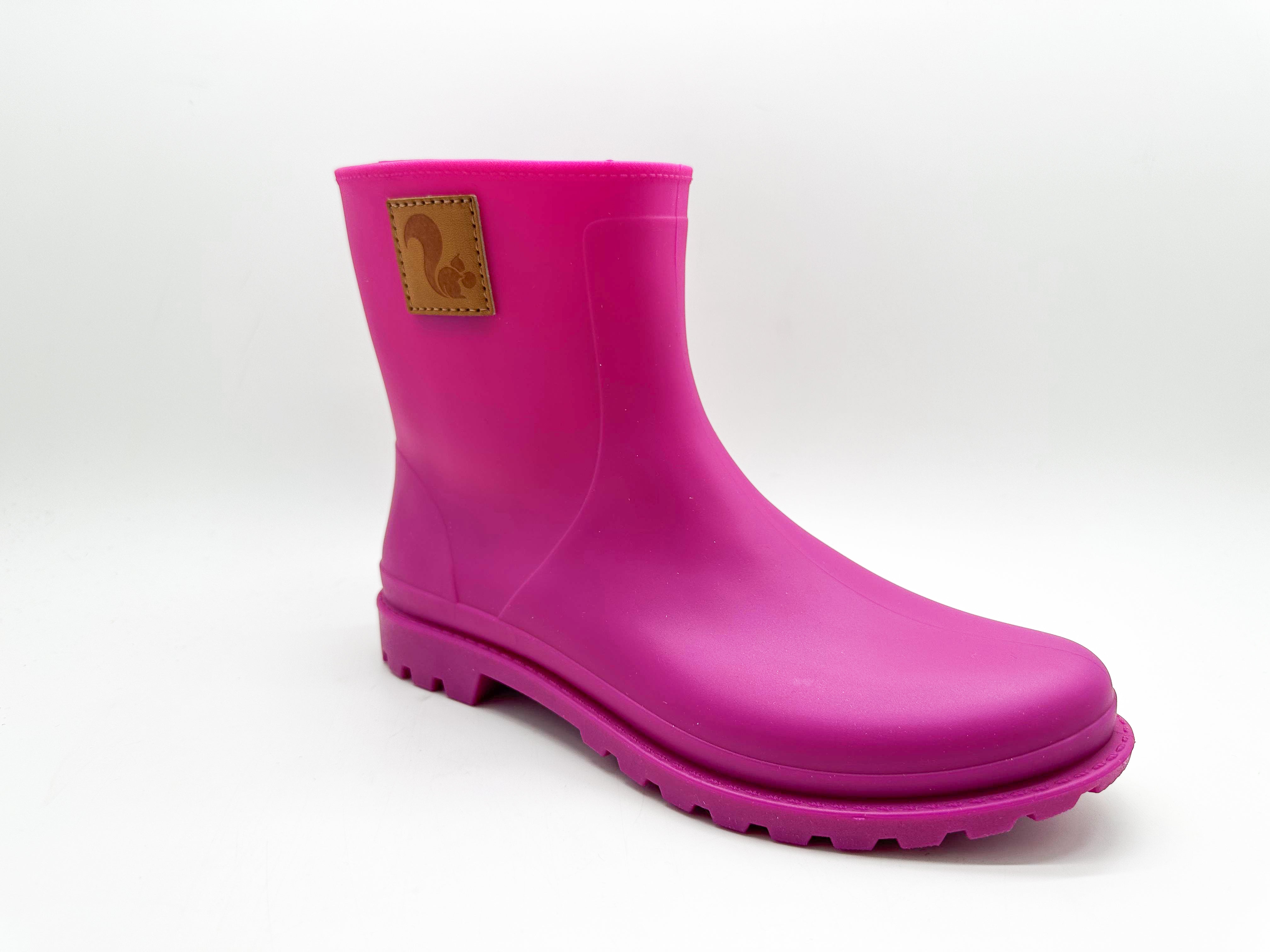 78689 - Damen vegan Regenstiefel 100% Wasserdicht Biologisch Abbaubar Orchidee Rosa
