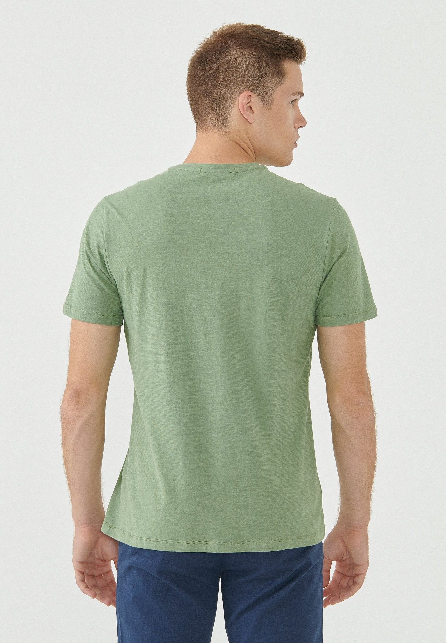 ORGANICATION Basic T-Shirt V-Neck Organic Cotton Light Green