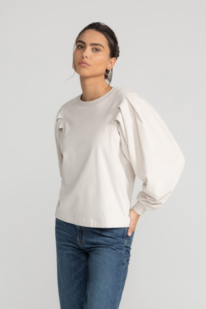 LOVJOI Damen vegan Sweatshirt Malvine Misty Beige