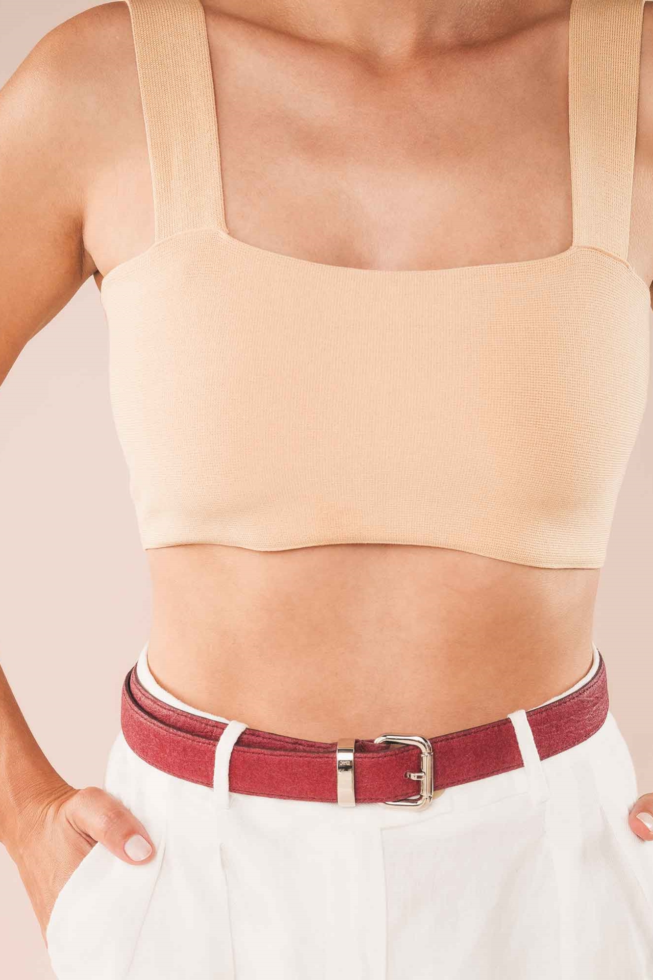 NAE Damen vegan Gürtel Saldes Rot