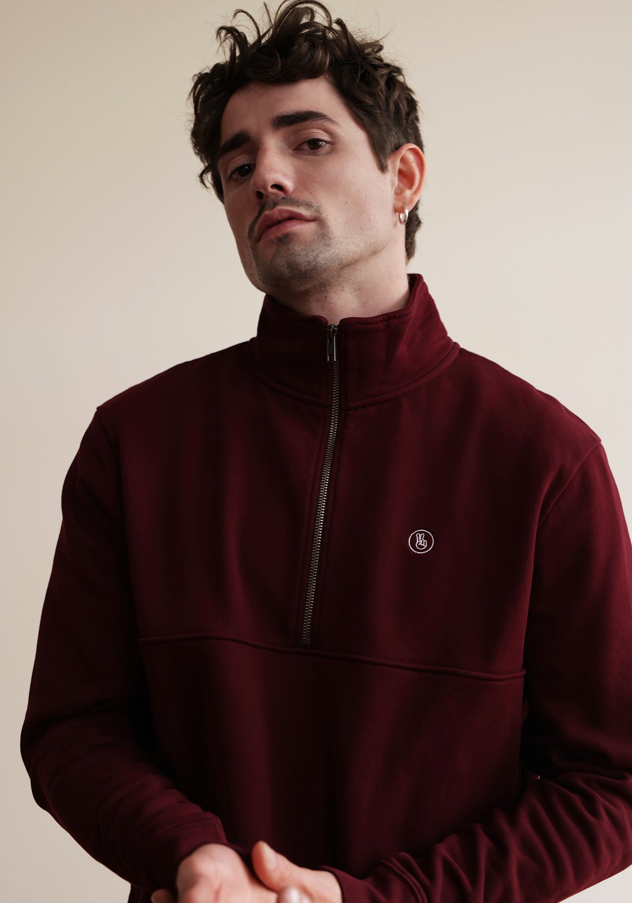 Hafendieb men vegan Sweater Peace Troyer Dark Burgundy