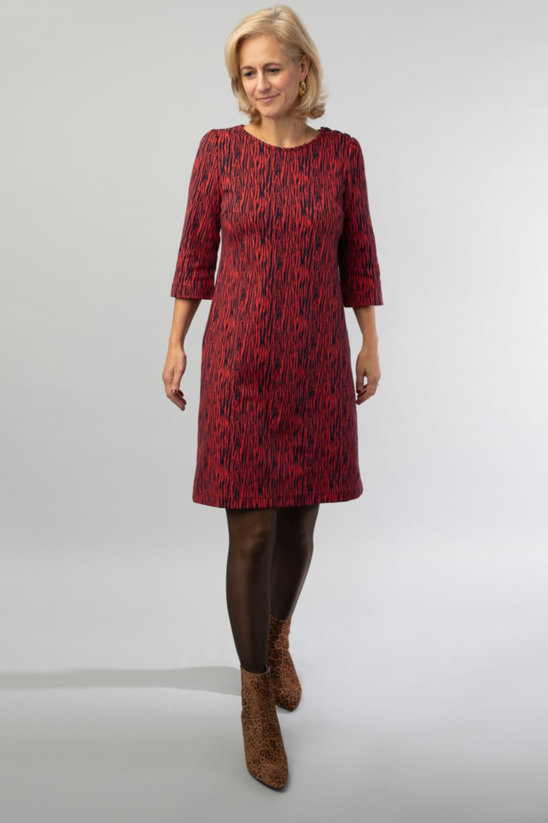 Marjolein Elisabeth womens vegan Jolein Red Zebra Dress
