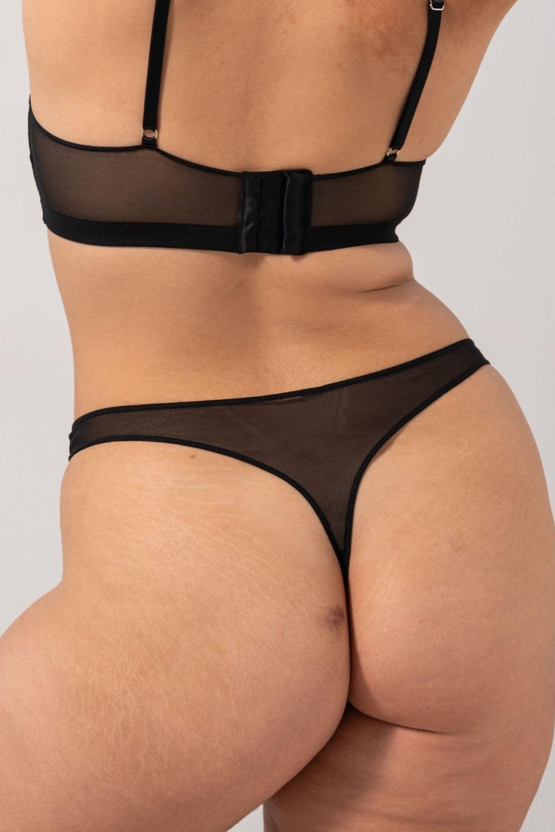 Understatement womens vegan Thong Mesh Black