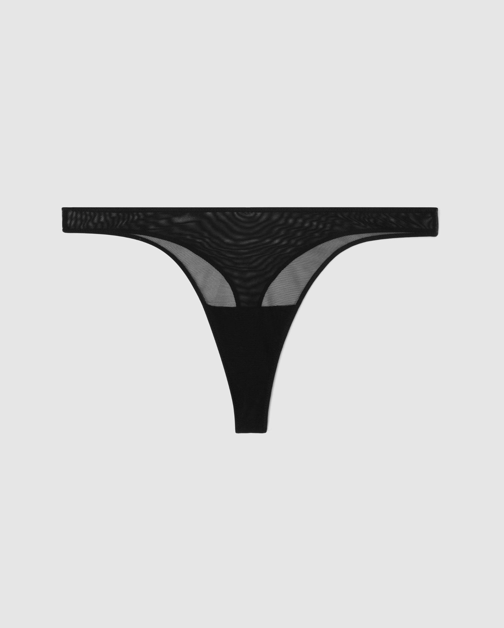 Understatement womens vegan Thong Mesh Black
