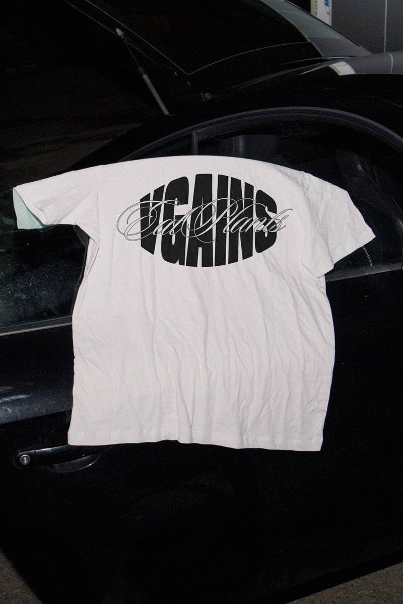 Plant Faced Clothing men vegan T-Shirt Vgains Pump White
