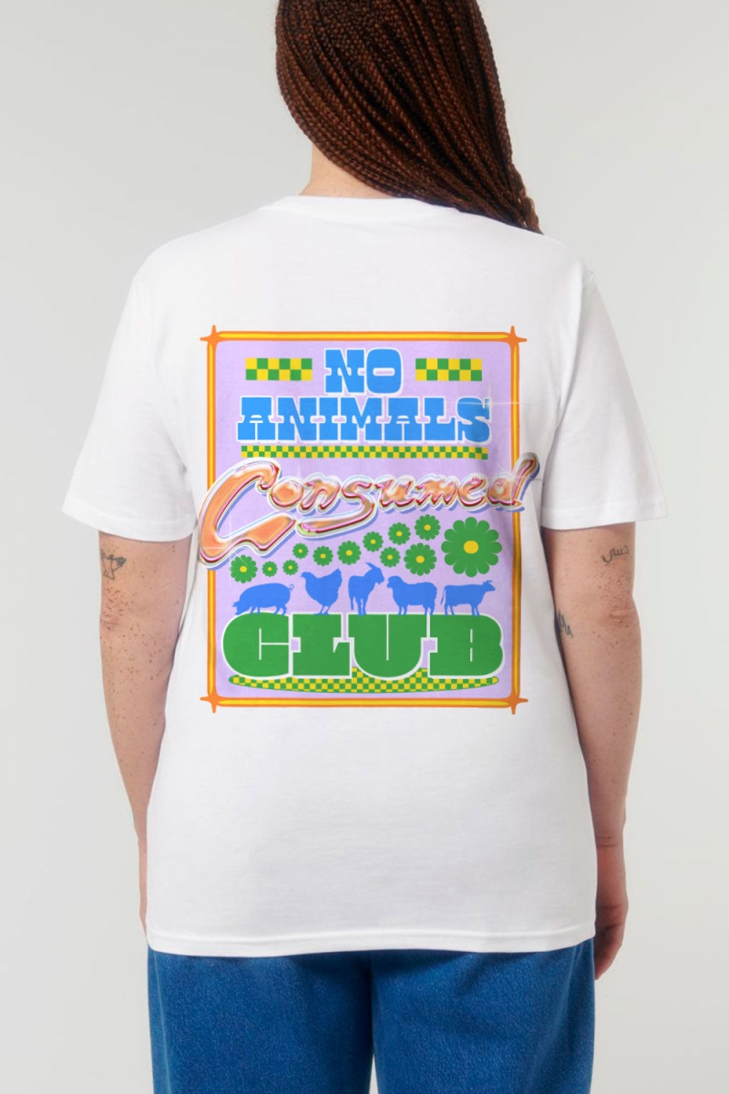 Plant Faced Clothing womens vegan T-Shirt No Animals Consumed Club White