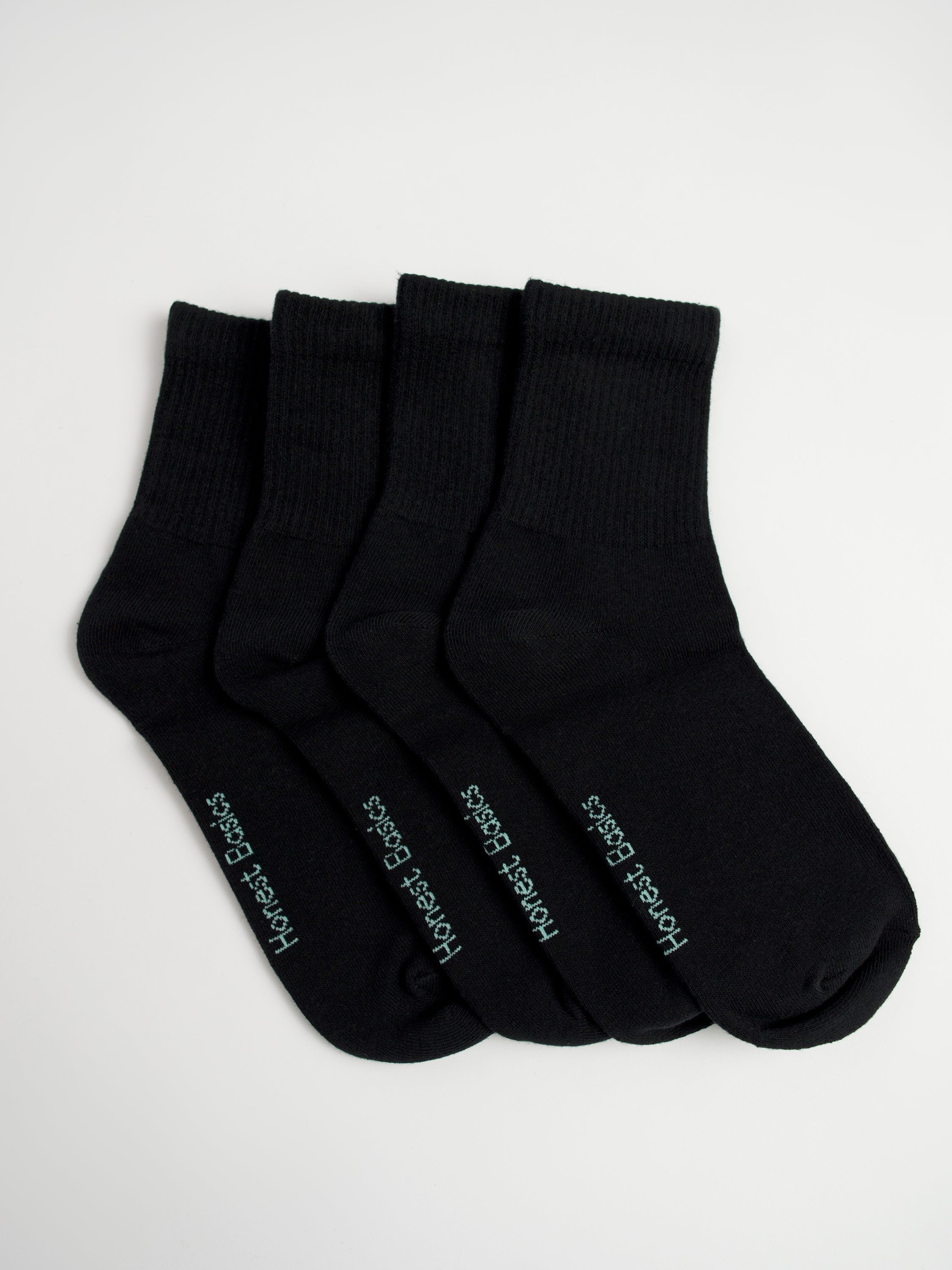 Honest Basics men vegan Socks 4-Pack Black