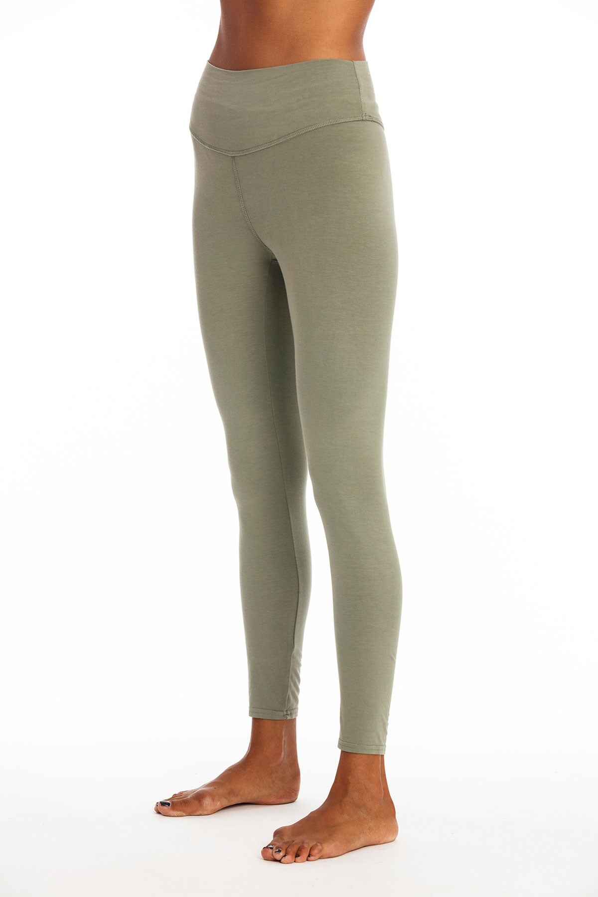 80125 - Damen vegan Yoga Legging Plus Khaki GrÃ¼n