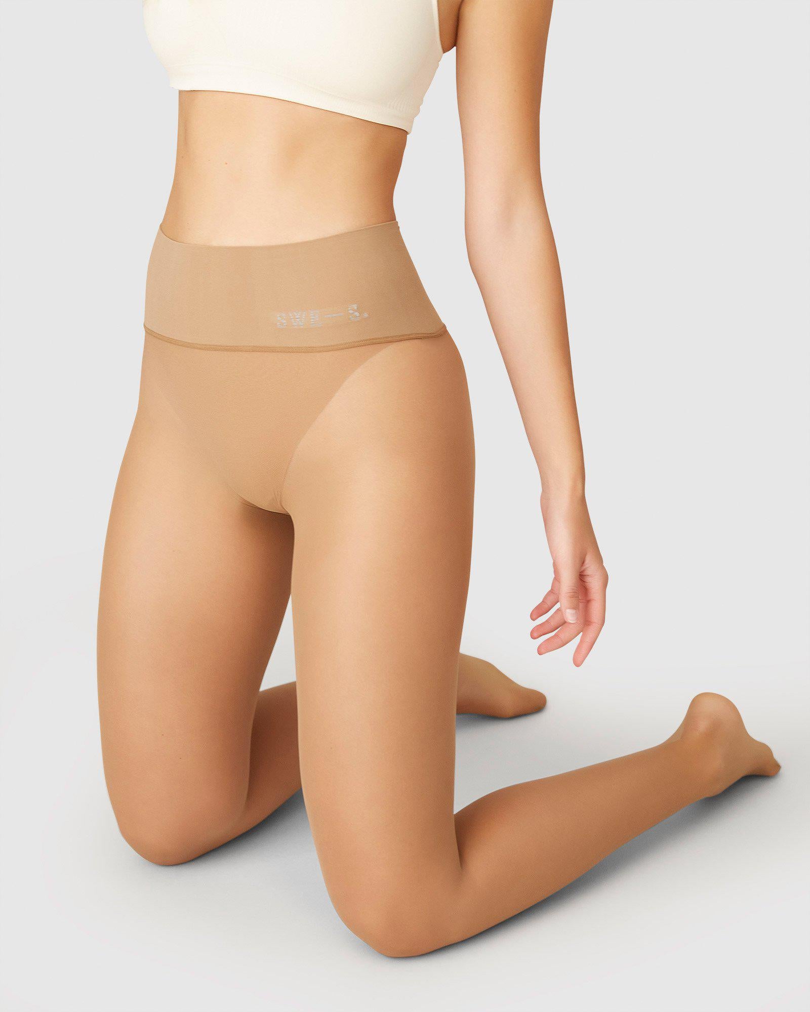 Swedish Stockings womens vegan Seamless Tights Beata Caramel