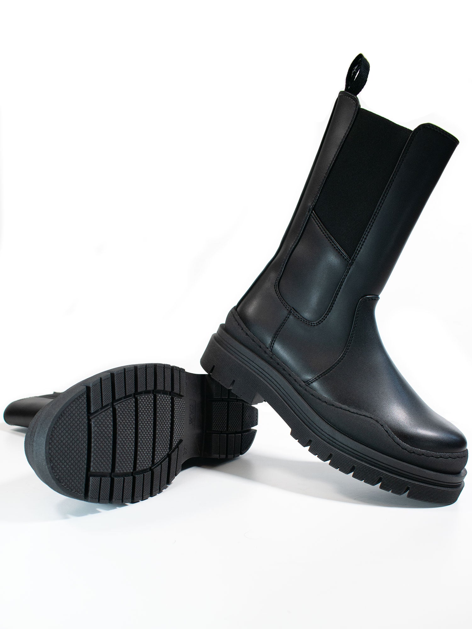 Will's Vegan Store Track Sole Chelsea Mid-Height Boots Black