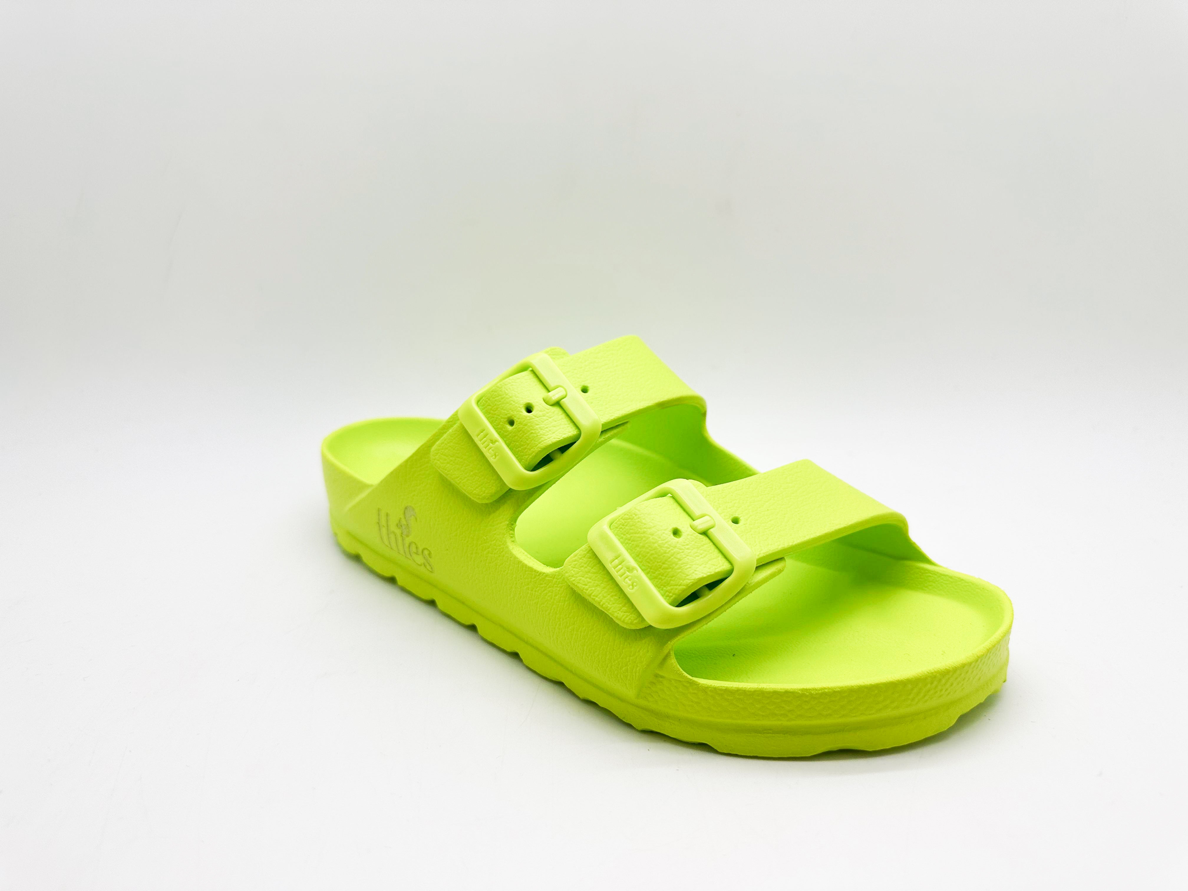 thies womens vegan Sandal Ecofoam Limoncello Green