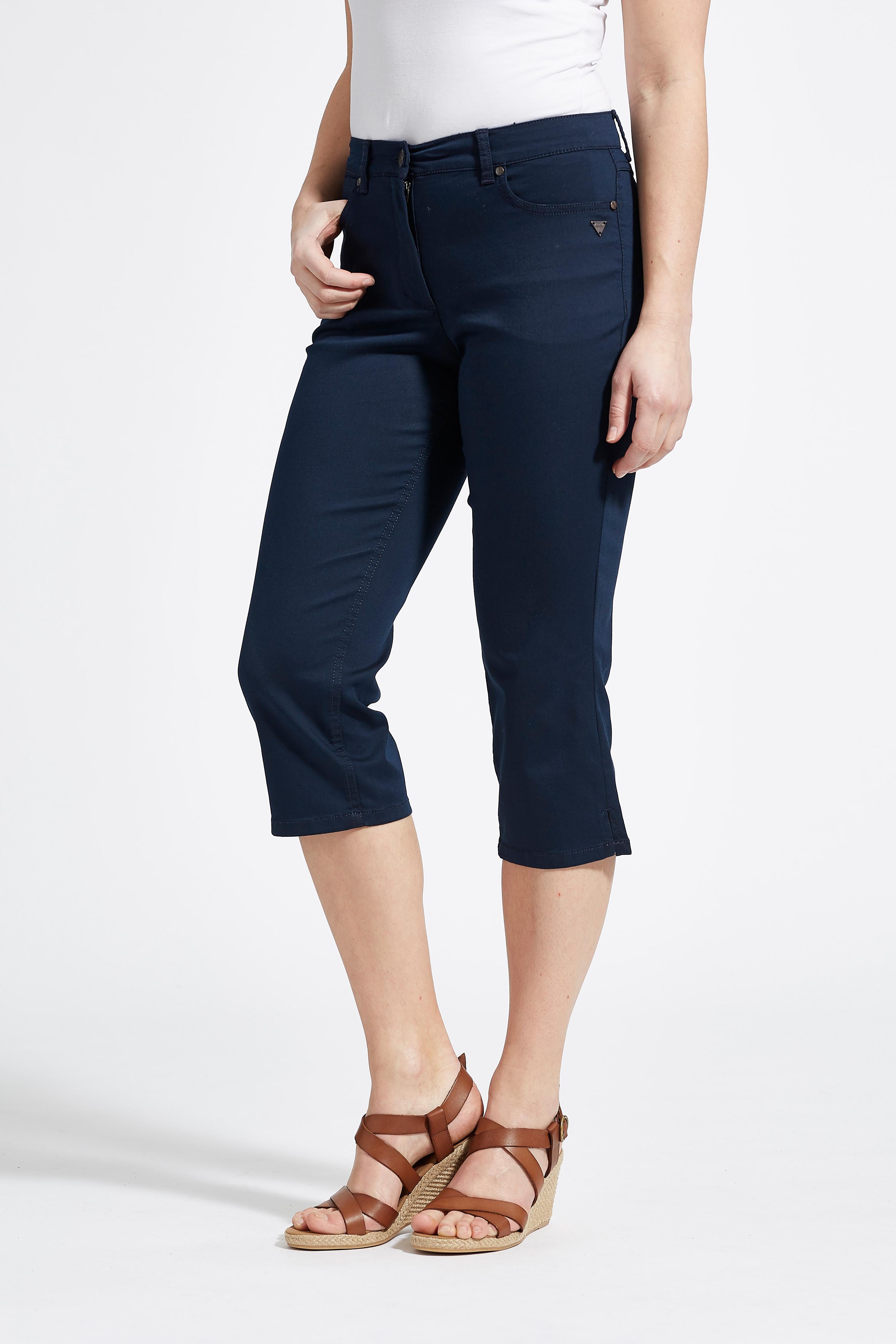 LAURIE Damen vegan Hose Charlotte Regular Capri Medium Length Navy