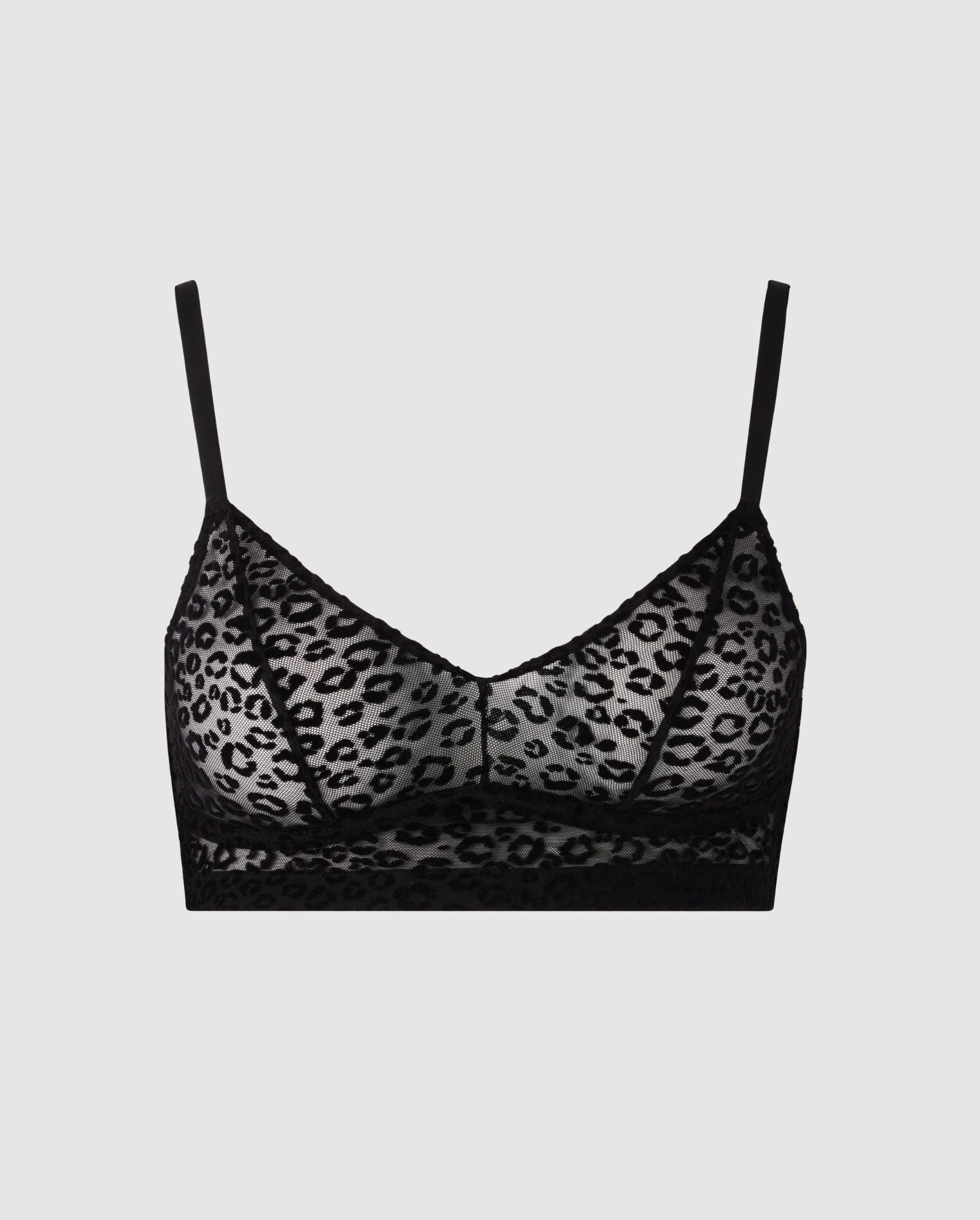 Understatement womens vegan Mesh Balconette Black Leopard Black Leopard