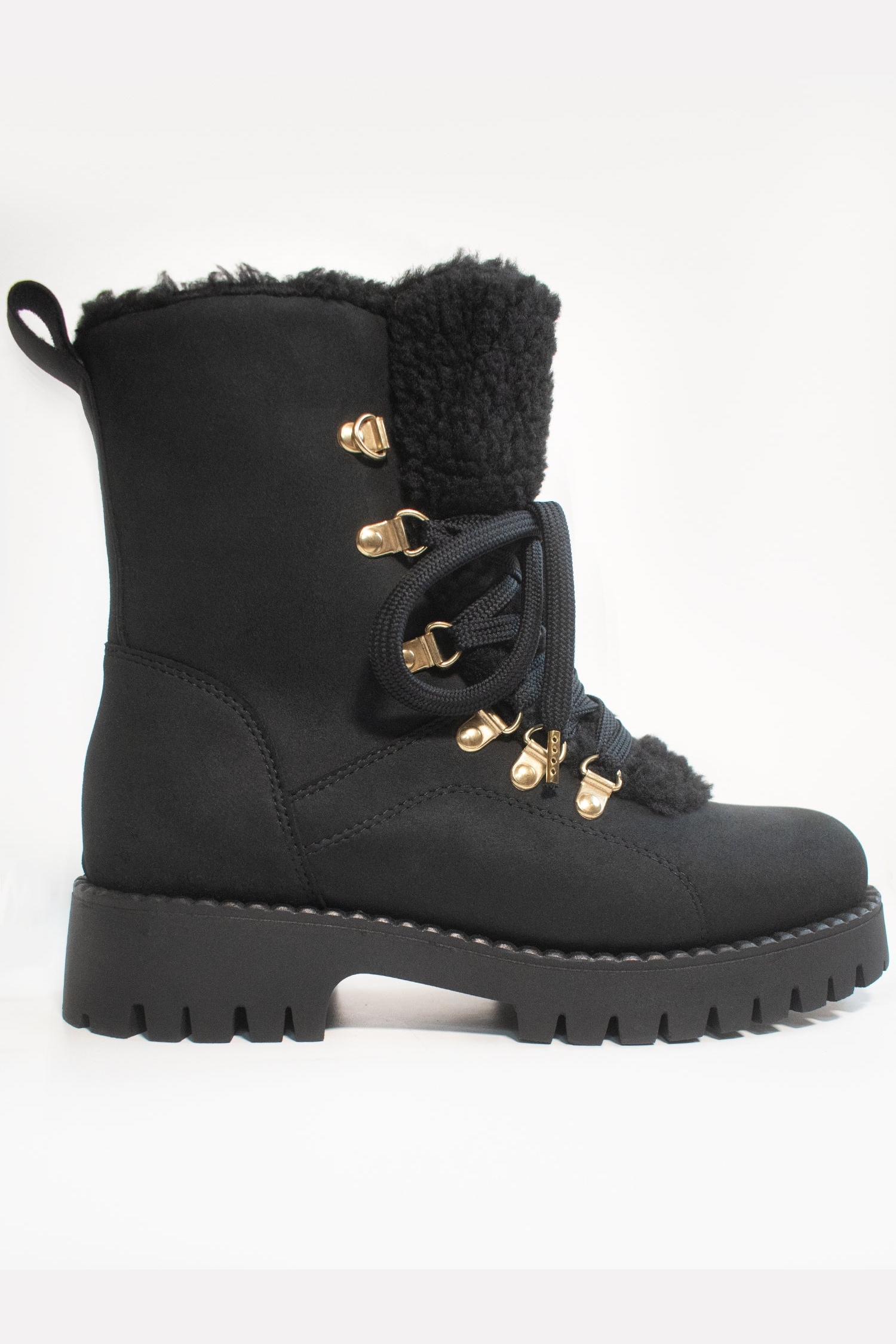 Image of Will's Vegan Store dames vegan Gerecycled Vegan Shearling Laarzen Zwart