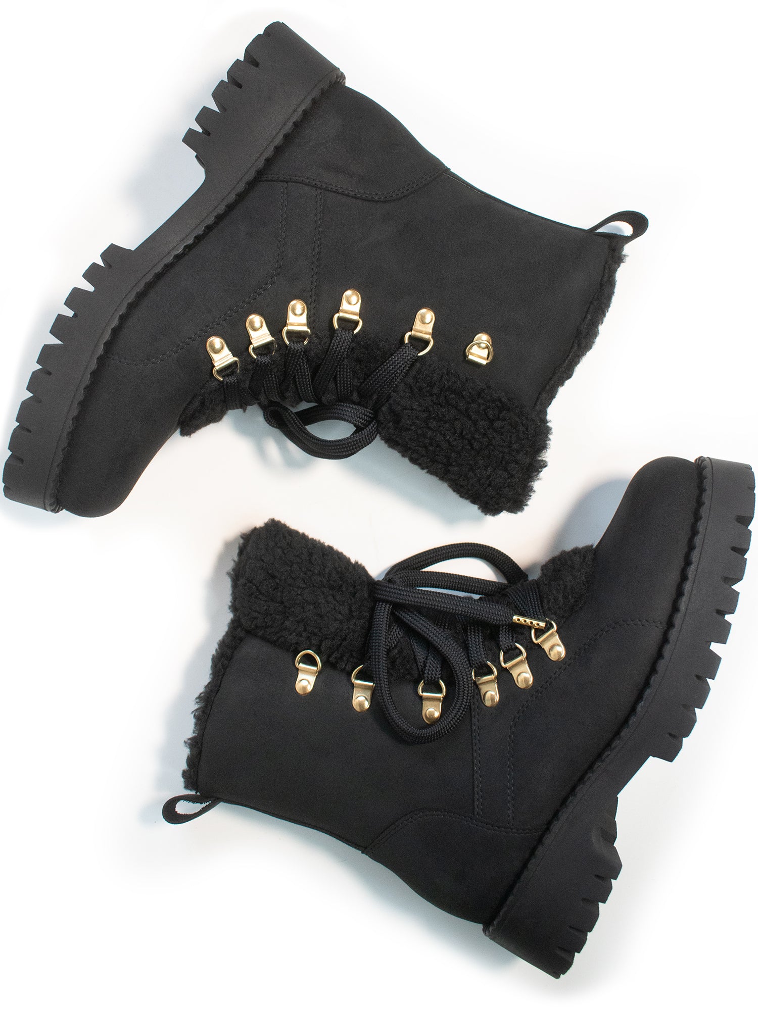 Will's Vegan Store Recycled Vegan Shearling Boots Black