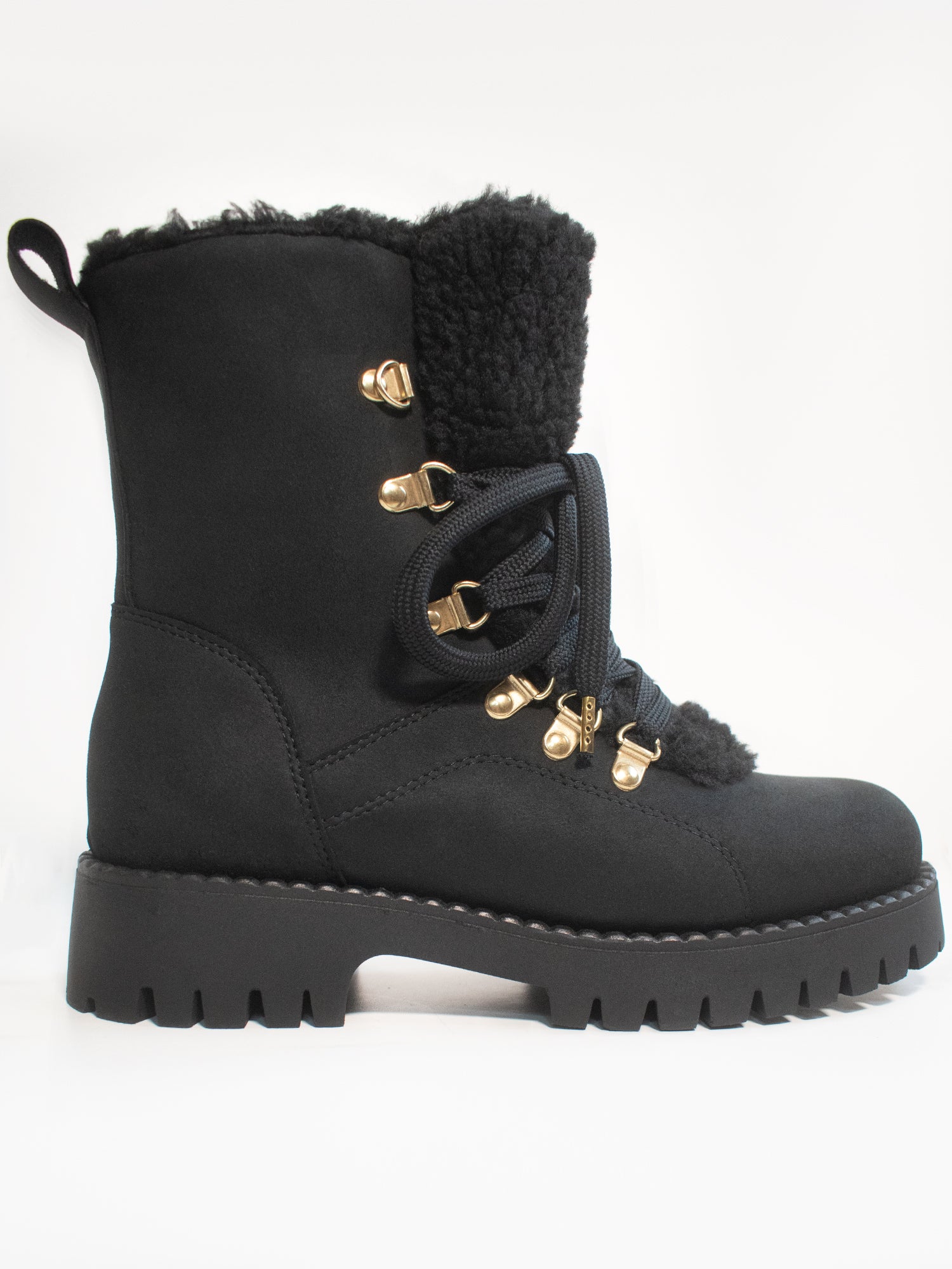 Will's Vegan Store Recycled Vegan Shearling Boots Black