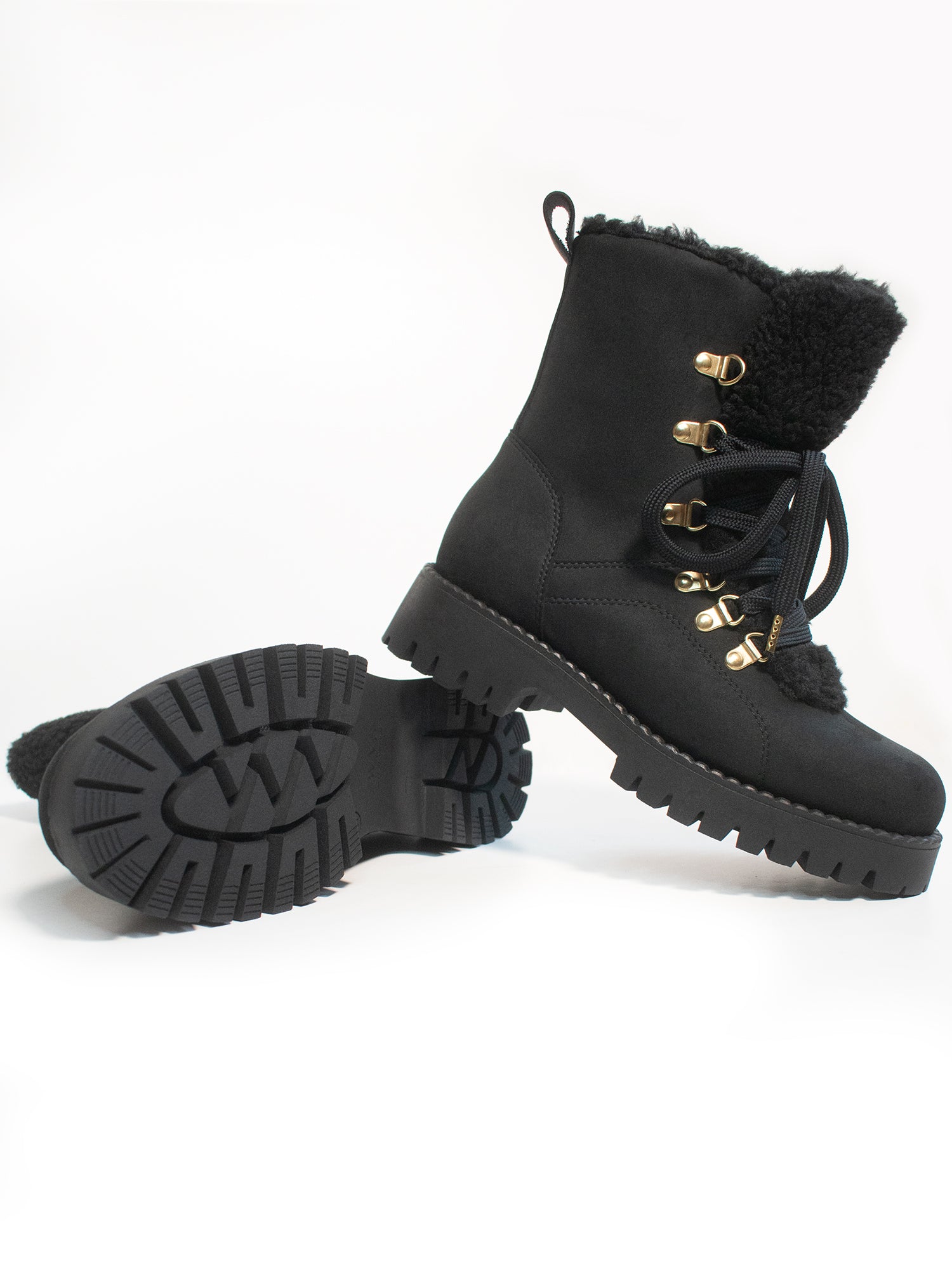 Will's Vegan Store Recycled Vegan Shearling Boots Black