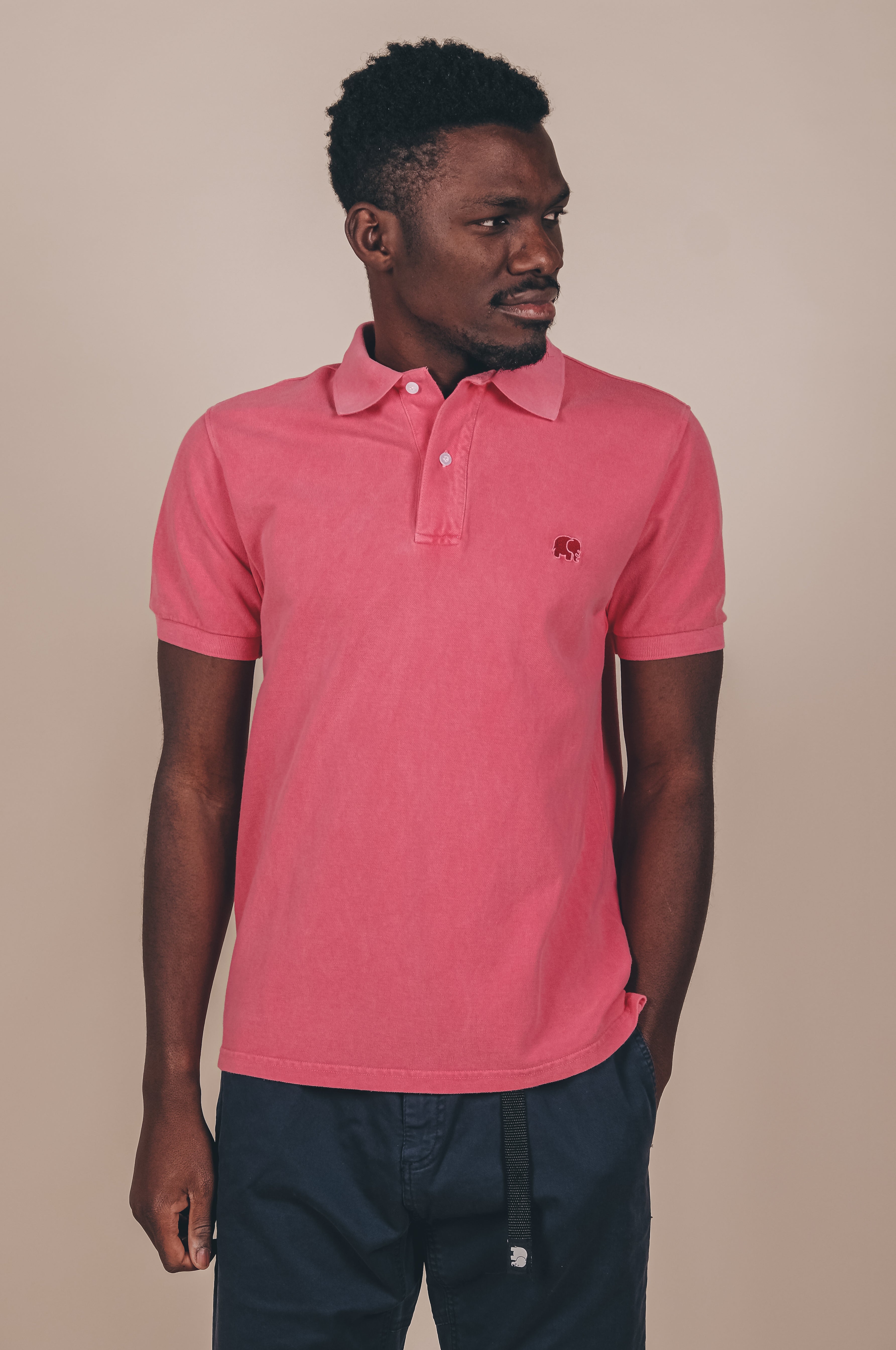 Trendsplant Herren vegan Poloshirt Alcalali Pink Blossom