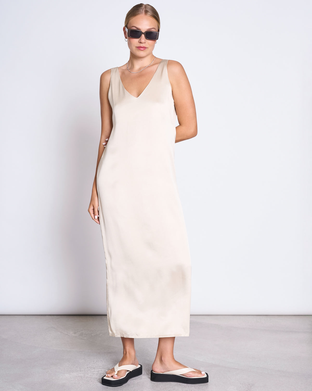 JAN 'N JUNE womens vegan Maxi Dress Benvie Ivory