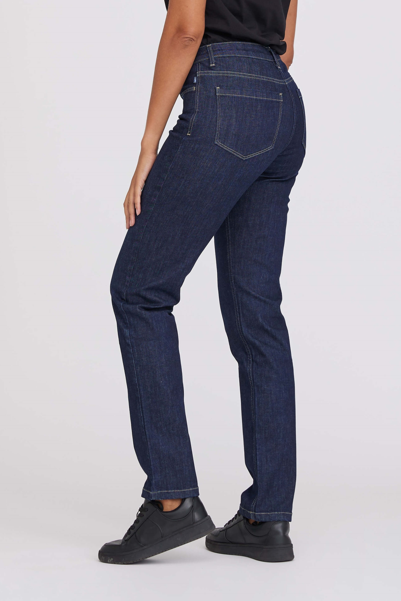 LAURIE Damen vegan Jeans Charlotte Regular Ml Washed Dark Blue Denim