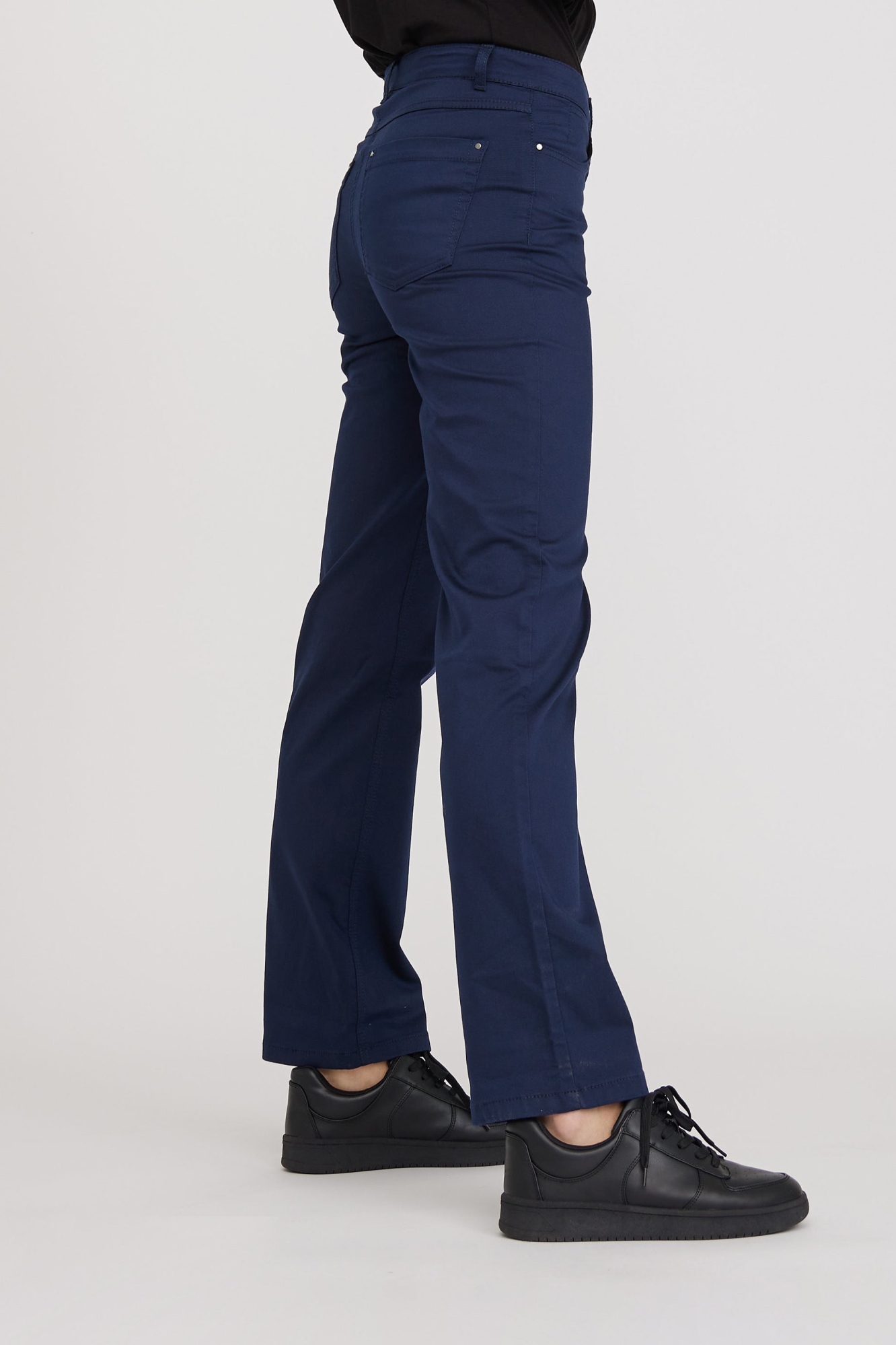 78566 - Damen vegan Hose Amelia Straight Medium Length Navy