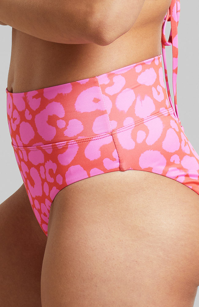 DEDICATED womens vegan Bikini Bottom Slite Leopard Red