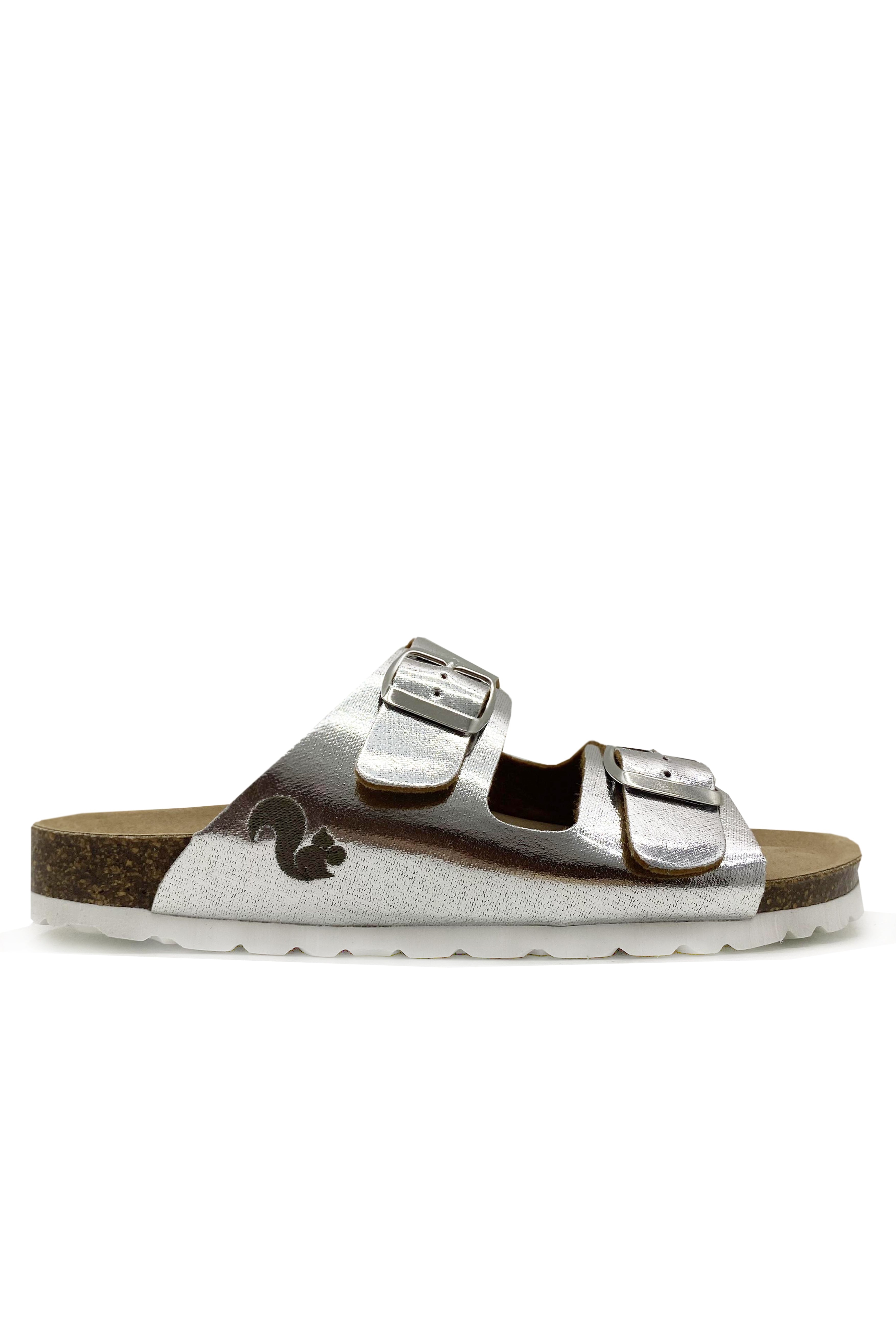thies womens vegan Sandal Rec Shine Silver