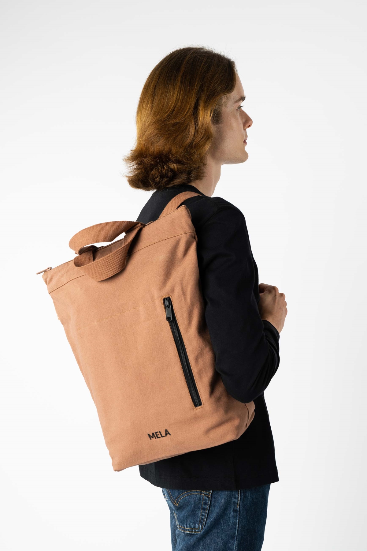 MELA Herren vegan Hybrid-Rucksack Anil Nougat