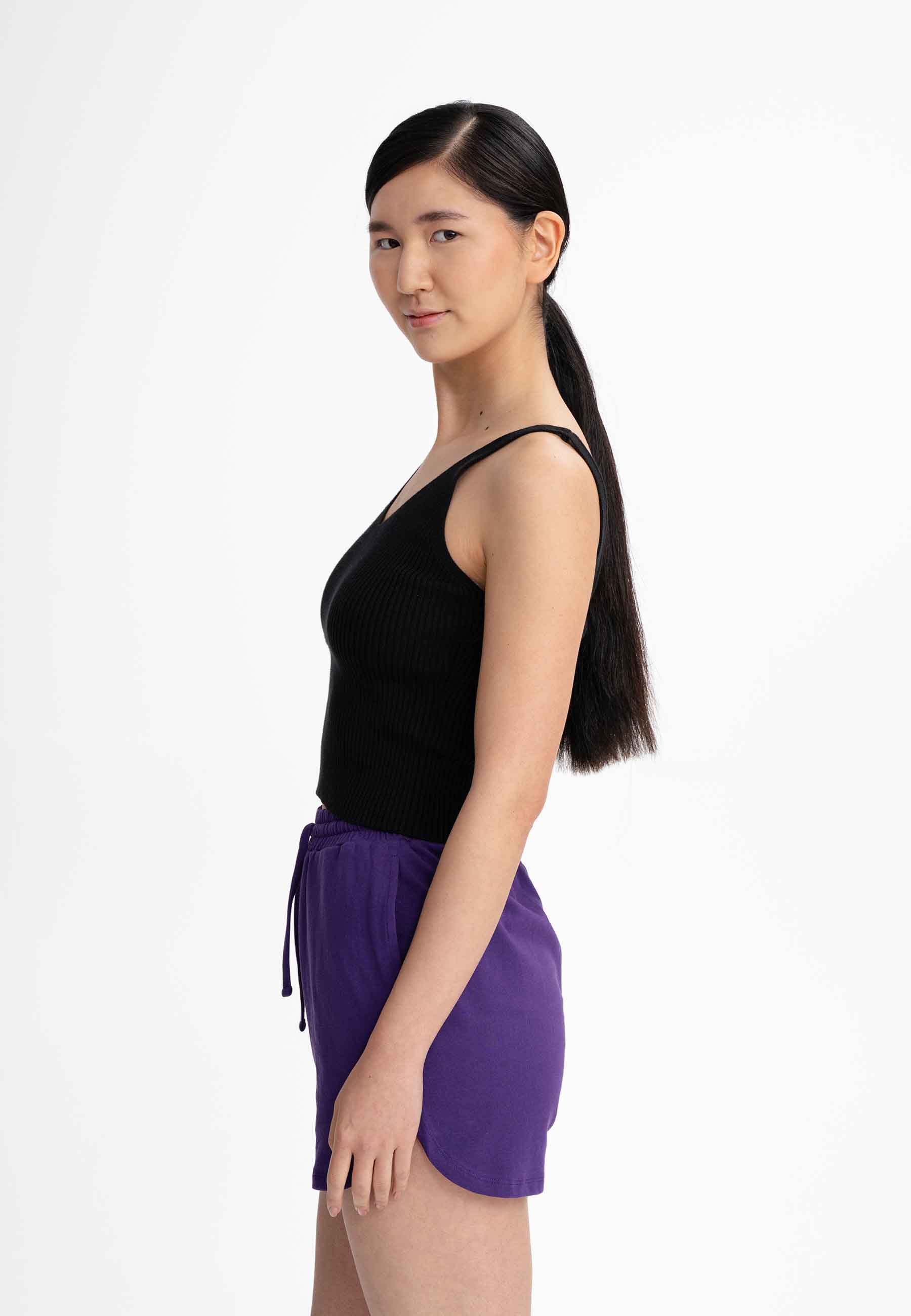 MELA womens vegan Knit Top Rhada Black