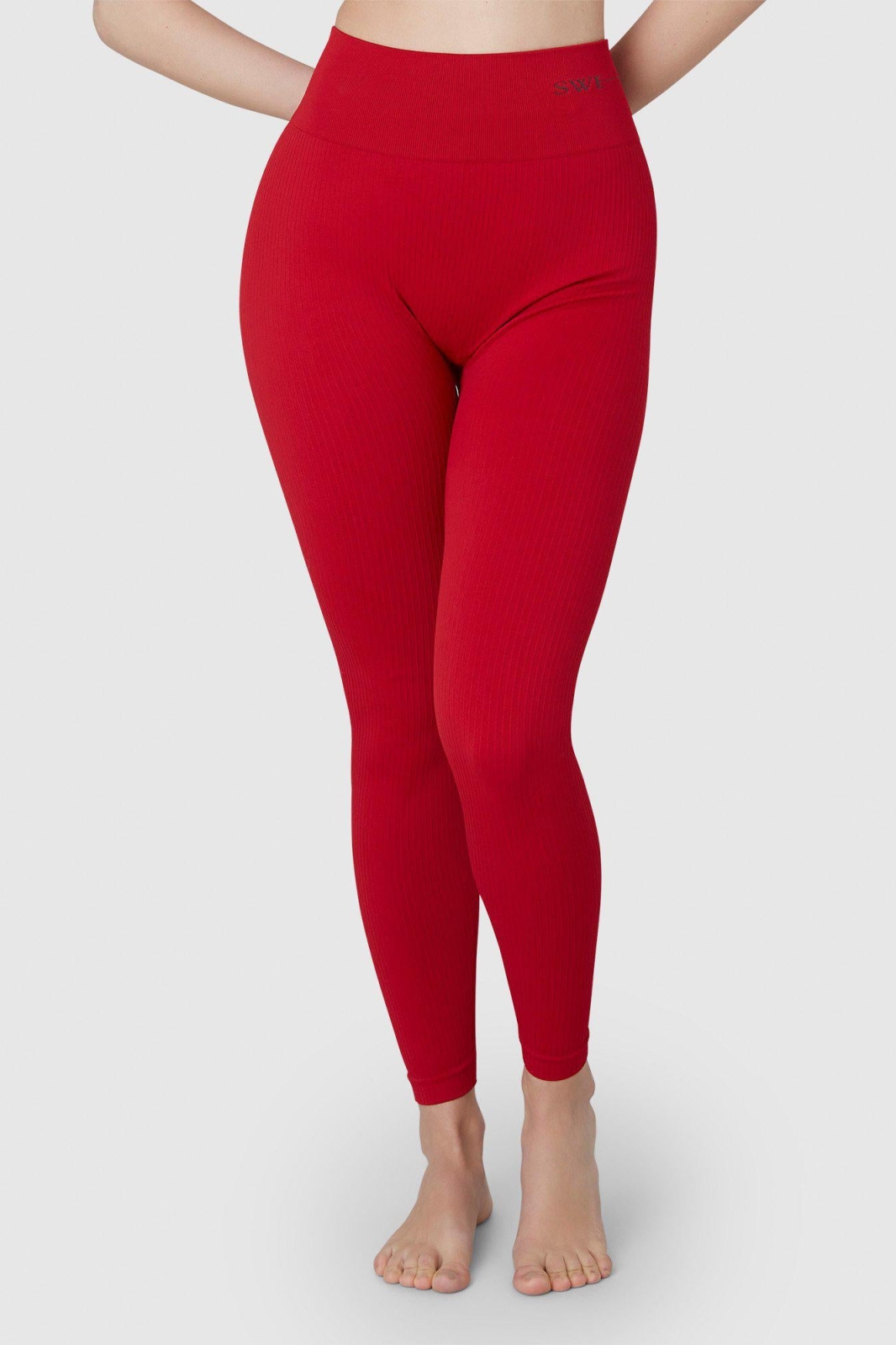Swedish Stockings womens vegan Leggings Tyra Rib Sharp Red
