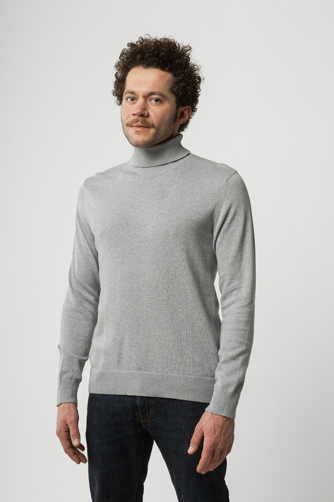 MELA Herren vegan Rollkragenpullover Kanja Grau