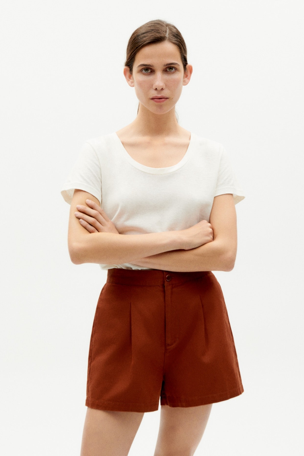 Thinking mu Damen vegan Kurze Hose Narciso Brown