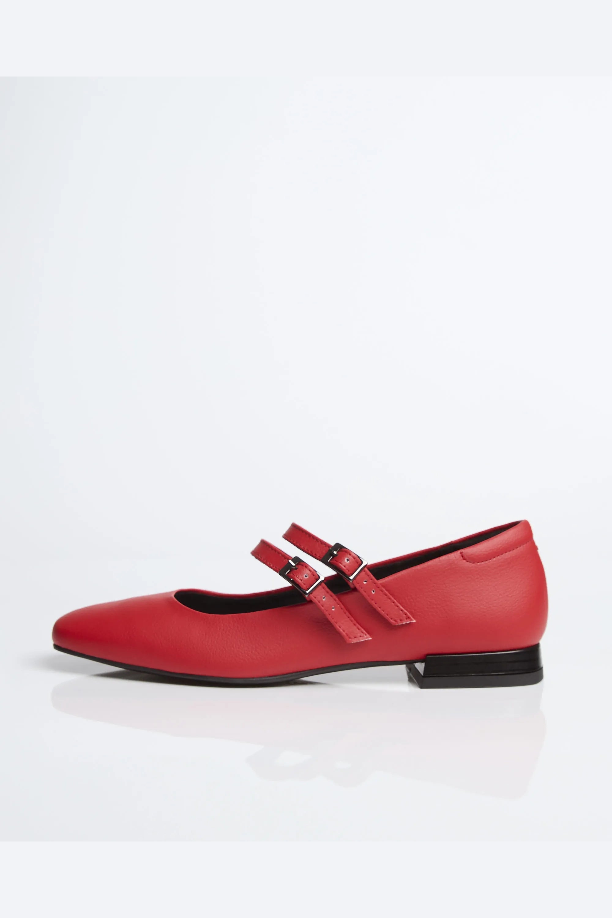 BOHEMA Damen vegan Ballerinas Mary Jane Strawberry Rot