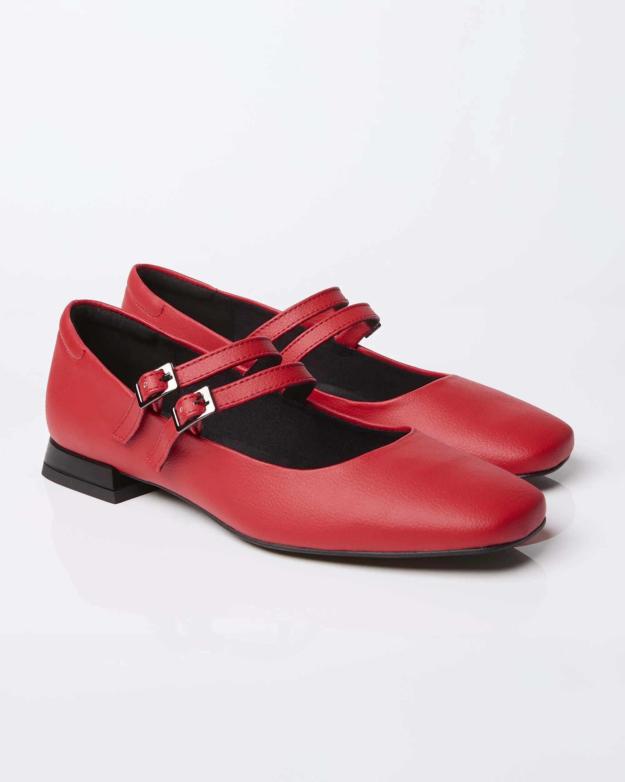 BOHEMA womens vegan Ballerinas Mary Jane Strawberry Red