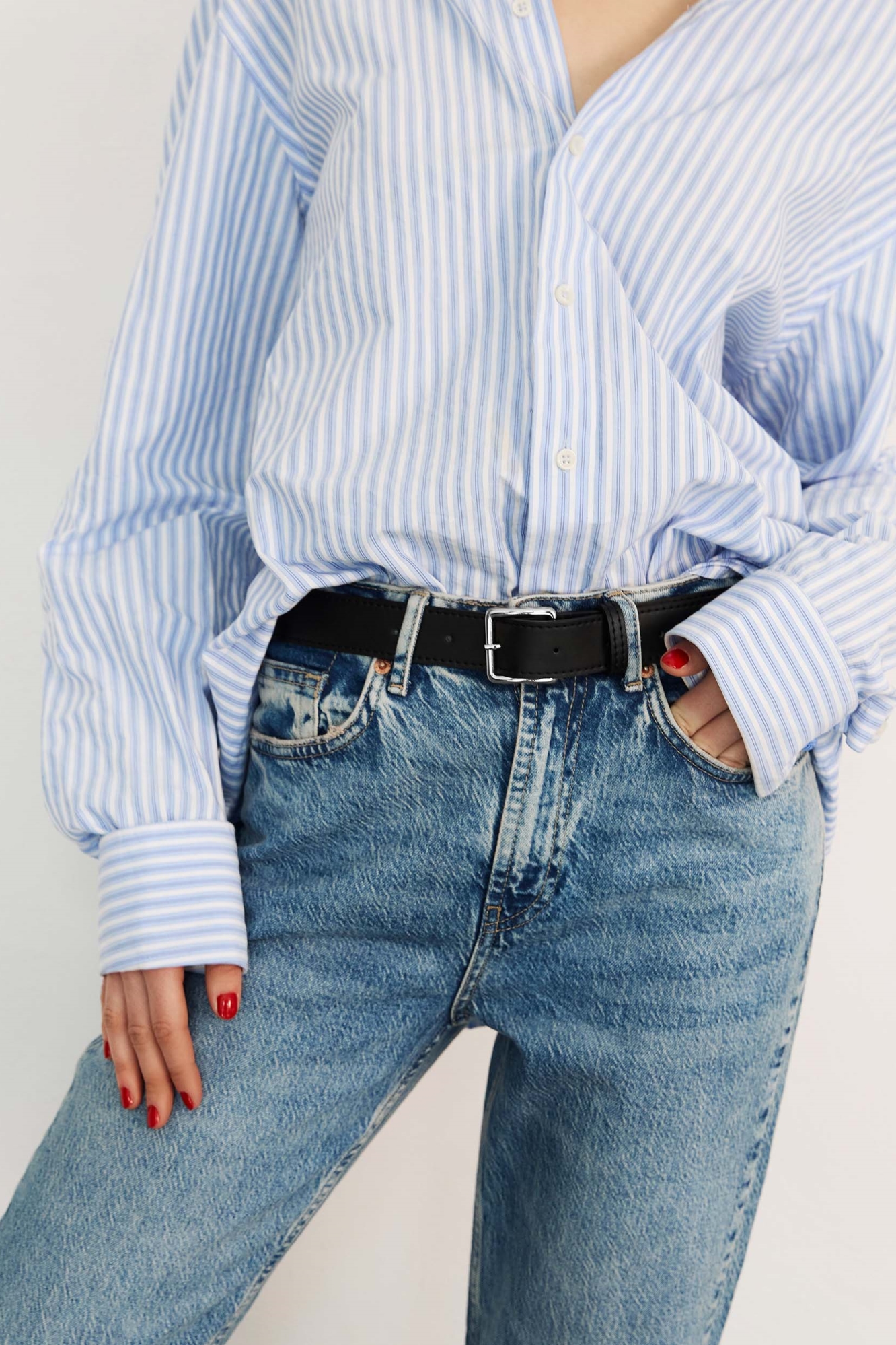 BOHEMA Damen vegan Gürtel Sleek Schwarz