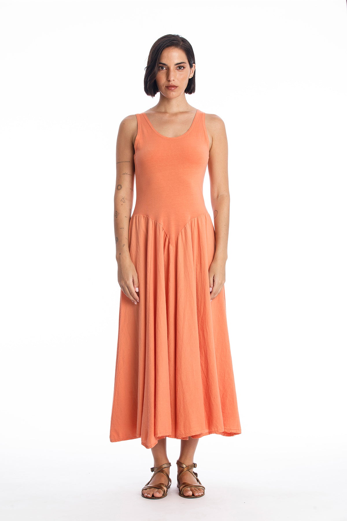 RAVENS VIEW IBIZA Damen vegan Kleid Look Apricot