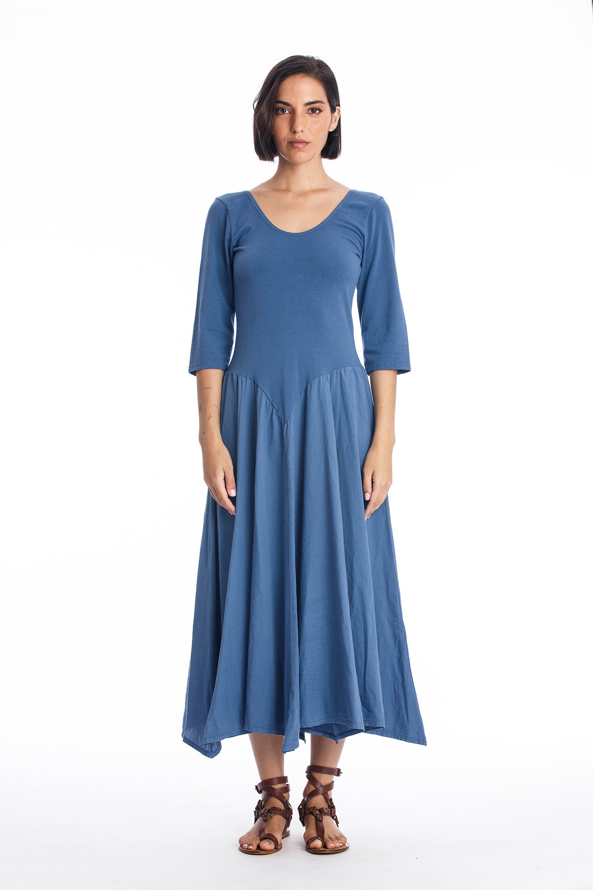 RAVENS VIEW IBIZA womens vegan Dress Look Ls Indigo Blue