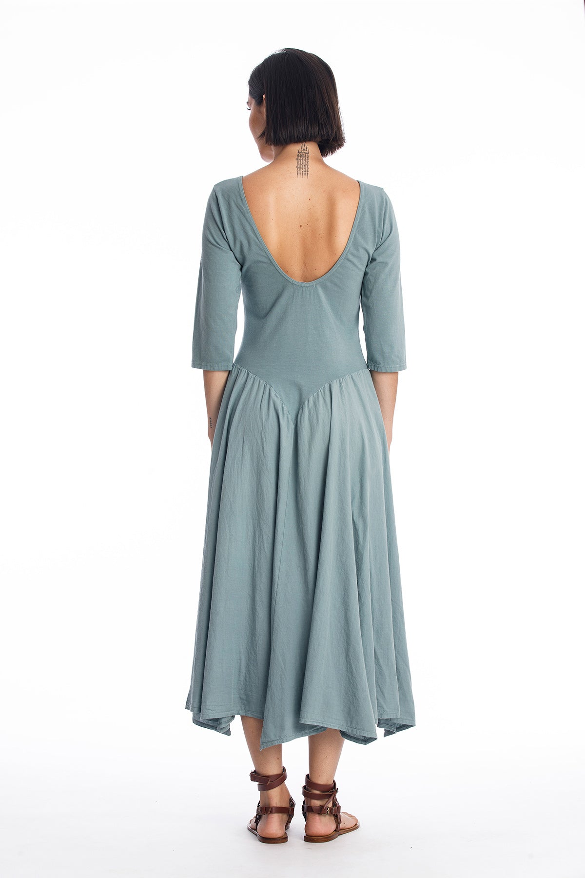 RAVENS VIEW IBIZA womens vegan Dress Look Ls Chinois Green