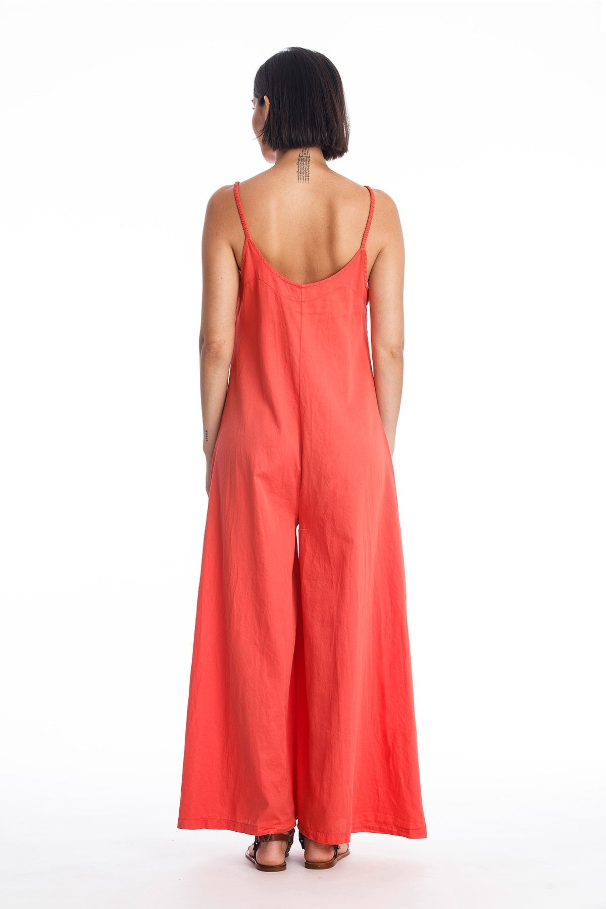 83379 - Damen vegan Jumpsuit Chiara Satin Radiant Red