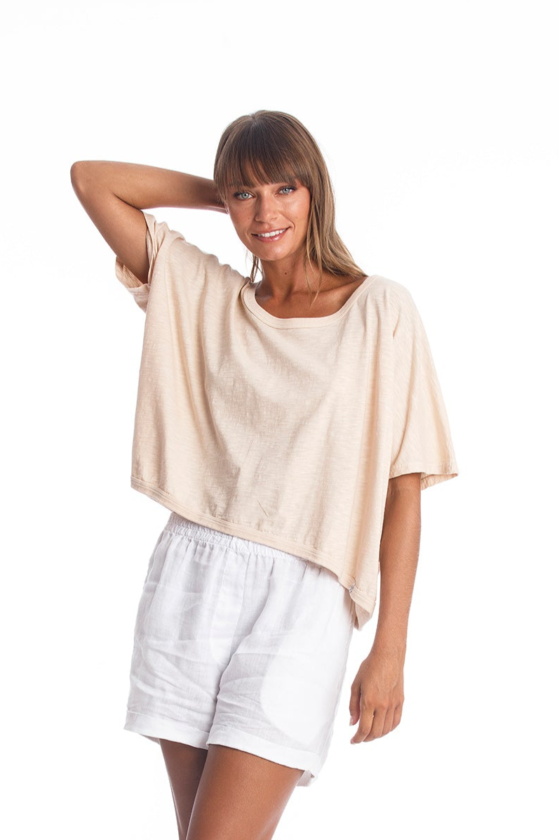 RAVENS VIEW IBIZA Damen vegan Top Square Sand