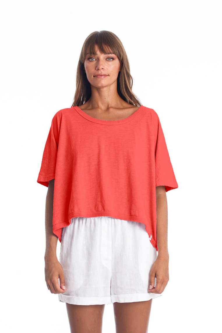 RAVENS VIEW IBIZA Damen vegan Top Square Radiant Red