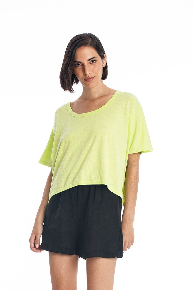 RAVENS VIEW IBIZA Damen vegan Top Square Limettengelb