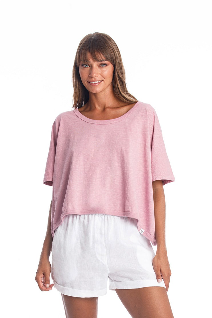 RAVENS VIEW IBIZA Damen vegan Top Square Malva Pink