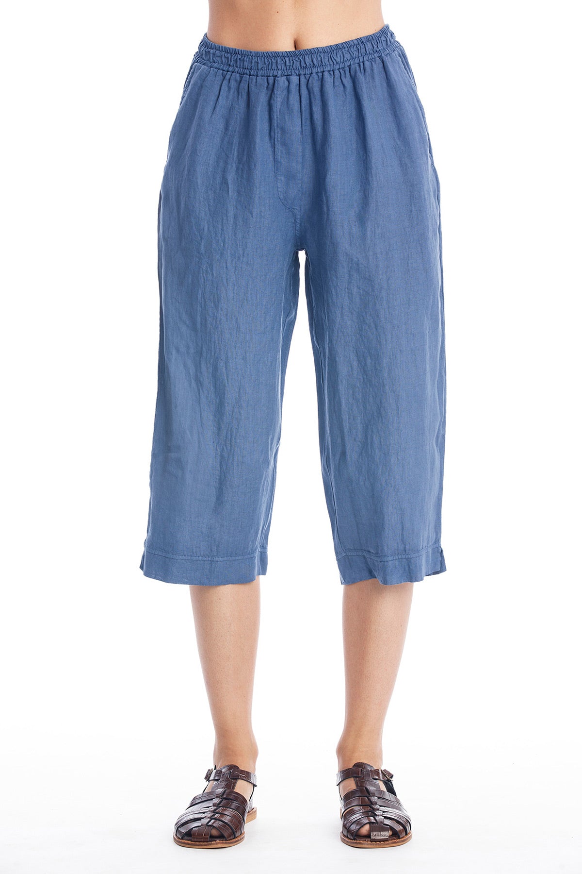Image of RAVENS VIEW IBIZA dames vegan Linnen Broek Elly Indigo Blauw