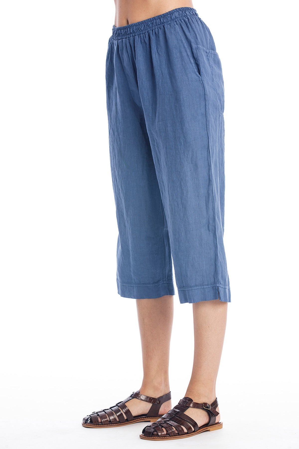 RAVENS VIEW IBIZA womens vegan Linen Pants Elly Indigo Blue