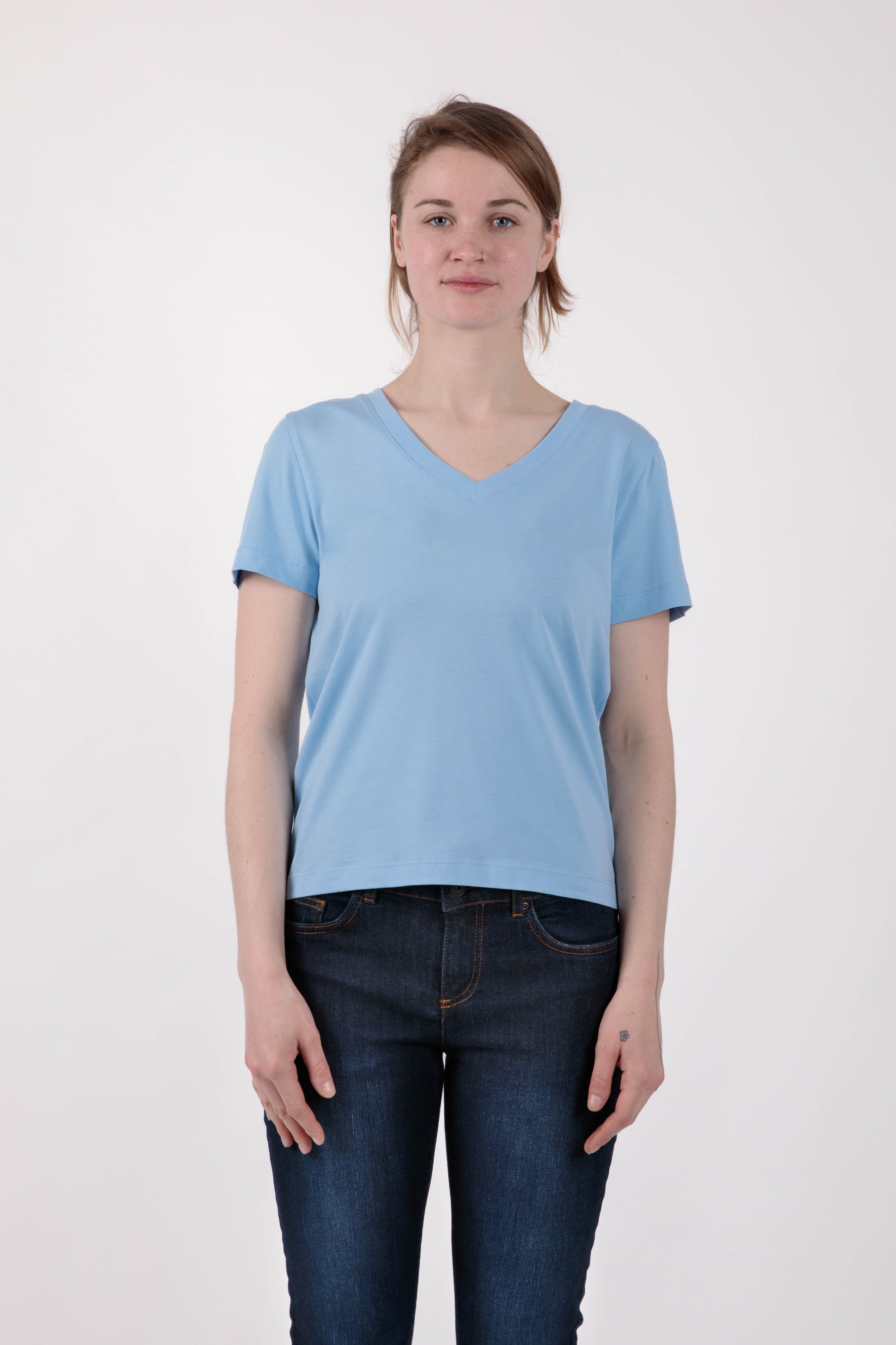 TORLAND womens vegan V-Shirt Isla Blue Soul