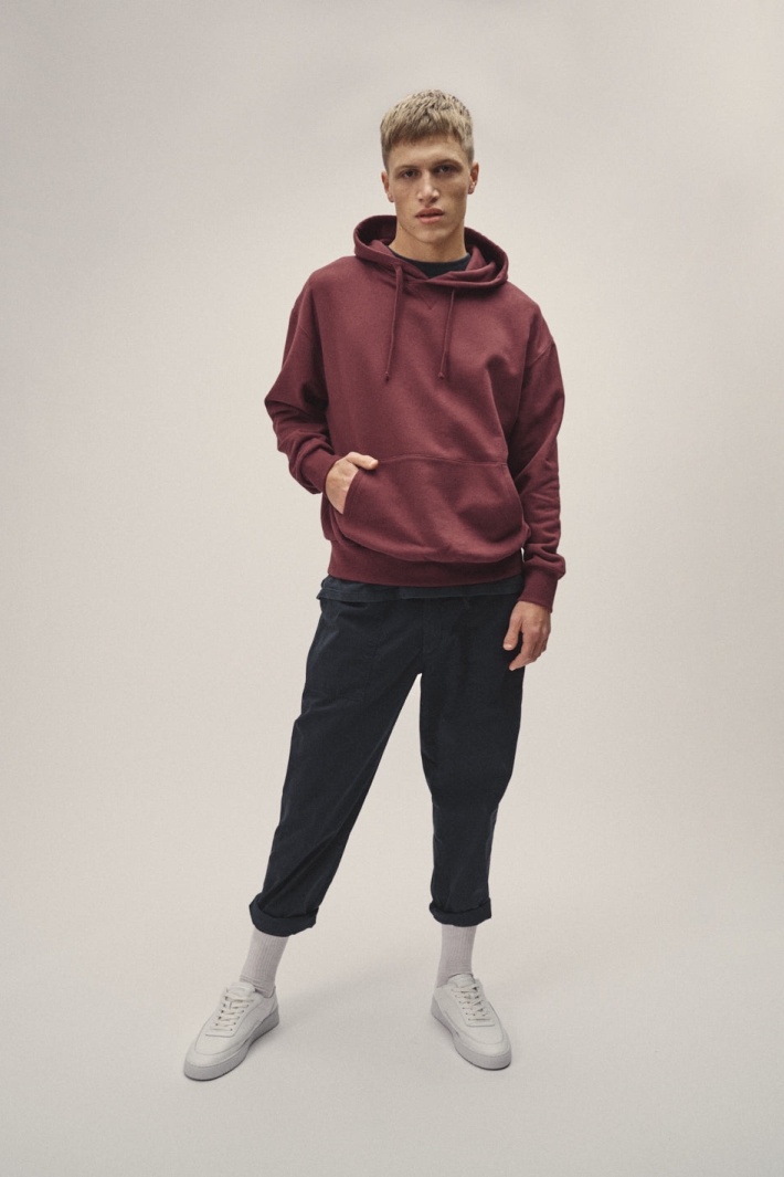 Image of WOTE mannen vegan Hoodiesweater Donkerrood