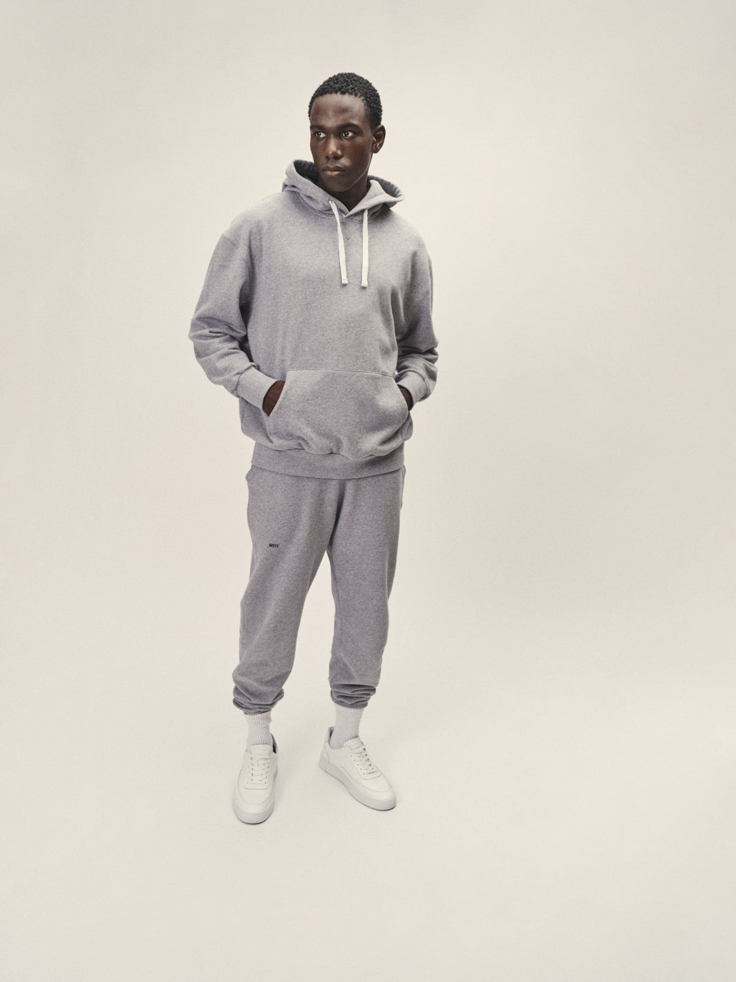 WOTE men vegan Hoodie Sweatshirt Gray-Melange