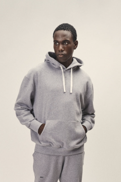 WOTE Herren vegan Kapuzen-Sweatshirt Grau-Melange